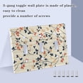 thumbnail image 3 of Yayeee Toggle Light Switch Wall Plate 2-Gang 4.56"x4.48" Decorative Outlet Cover, Beige Leaves Plaid, 3 of 7