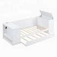 thumbnail image 2 of White Twin Size Daybed - Storage Arms, Trundle & Charging Station, 2 of 22