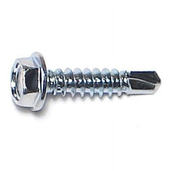 #8-18 x 3/4" Zinc Plated Steel Hex Washer Head Self-Drilling Screws SDSHWS-107