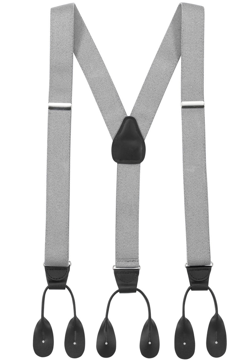 Tall - 54 Black HoldEm Suspender for Men Made in USA Y-Back Leather Crosspatch Clip on tuxedo suspenders