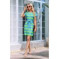 thumbnail image 4 of Womens Summer Dresses Striped Crewneck Short Sleeve T Shirt Dress Casual Tie Waist A Line with Pockets L, 4 of 9
