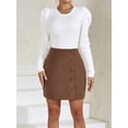 thumbnail image 2 of Wensney Women Skirt Comfortable Short Dress for Prom Party Casual Occasions Brown M, 2 of 9