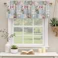 thumbnail image 2 of Green Blue Pink Botanical Curtain Valances for Windows, Kitchen Valance Window Treatments Panel 2 Pack, Spring Floral Vintage Rod Pocket Short Curtains for Bathroom Bedroom 42 x 18 Inch, 2 of 8
