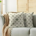thumbnail image 2 of Sage Green Floral Pillow Covers 18x18 Set of 2 Block Print Cute Flower Boho Modern Modern Aesthetic Trendy Decorative Throw Pillow Cases Outdoor Farmhouse Vintage Decoration for Sofa Couch Bed, 2 of 6