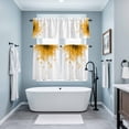 thumbnail image 4 of Yellow Translucent Floral Kitchen Curtains Valances and Tiers Set of 3 Gradient Art Watercolor Decor Tier Curtains and Valance with Rod Pocket for Small Windows, 27.5"x24", 4 of 9