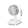 thumbnail image 3 of Ventilador de escritorio mini recargable por USB con luz LED, ventilador pequeño portátil para dormitorio, oficina y viajes, silencioso, compacto y versátil., 3 of 7