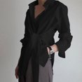 thumbnail image 2 of Fridja Mode Femmes Couleur Unie Manches Longues Confortable Respirant Chemise Col en V Hauts, 2 of 5