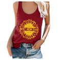 thumbnail image 3 of Women Going Out Summer Tank Tops Camisole Summer Sunflower Print Round Neck Sleeveless Tank Undershirt, 3 of 6
