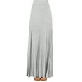thumbnail image 2 of Made by Johnny Women's Solid Maxi Skirt with Elastic Waist Band XL HEATHER_GREY, 2 of 5