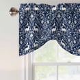 thumbnail image 3 of Navy Blue Boho Elk Tie Up Valance Curtains for Windows, Kitchen Curtains Window Shades, Middle Century Vintage Botanical Light Filtering Roman Curtain Valances for Bedroom/Bathroom/Cafe 54"x18", 3 of 9