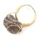 thumbnail image 1 of Granjero Gordo Anillo natural hecho a mano, envuelto con alambre de cobre de piedra natural, anillo de apertura ajustable marrón, 1 of 5