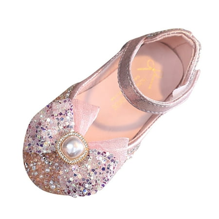 

B91xZ Toddler Girl Sandals Children Shoes Fashion Flat Bottom Princess Shoes with Diamond Single Shoe Performance Shoes for Toddler/Little Kid/Big Kid Sizes 1