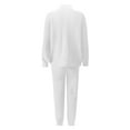 thumbnail image 5 of gbyLJF Wide Leg Matching Sets for Women Lace Trim Casual Set Sweat Sets for Women 2 Piece 2 Piece Outfits for Women White XXL, 5 of 5