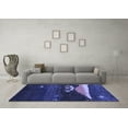 thumbnail image 3 of Ahgly Company Machine Washable Indoor Rectangle Abstract Blue Contemporary Area Rugs, 3' x 5', 3 of 4