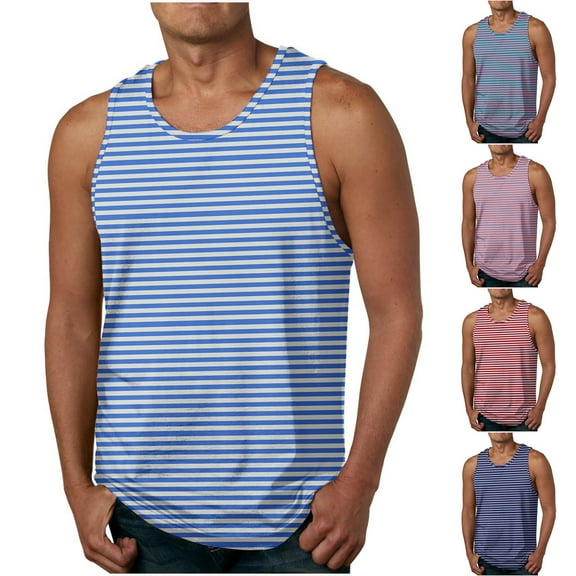 ZZwxWA Undershirts for Men Pack Savings Workwear Tank Tops Sleeveless Loose Fit Holiday Beach Crew Neck Blouse Sports Printed Shirt Cozy Style Oversize Clothing Quick-Dry Plus Size Male Tops