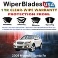 thumbnail image 2 of 2009 Hyundai Santa Fe Beam Wiper Blades Wipers w/1yr Warranty (Set of 3) w/Rear Wiper, 2 of 5