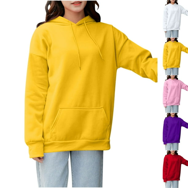 Sudaderas con capucha para mujer,Sudadera con capucha para mujer, jersey de manga larga, tejido de poliéster elástico, top informal de moda para uso diario, sopatenor