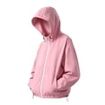 thumbnail image 4 of Unir Casual Snap Front Windbreaker Jacket for Women, Stand Collar, Durable Nylon Everyday Outerwear with Pockets, 1 Piece, S-XXL, Plus Size Friendly, 4 of 6