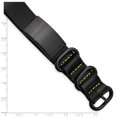 thumbnail image 5 of Stainless Steel Bracelet Men's 19.75 mm in Brushed Black IP-plated Leather Adj. ID, 5 of 6
