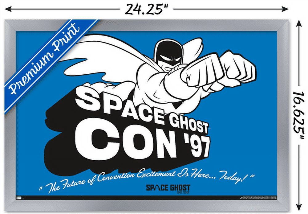 Space Ghost Coast to Coast - Space Ghost Con '97 Wall Poster, 14.725" x 22.375", Framed