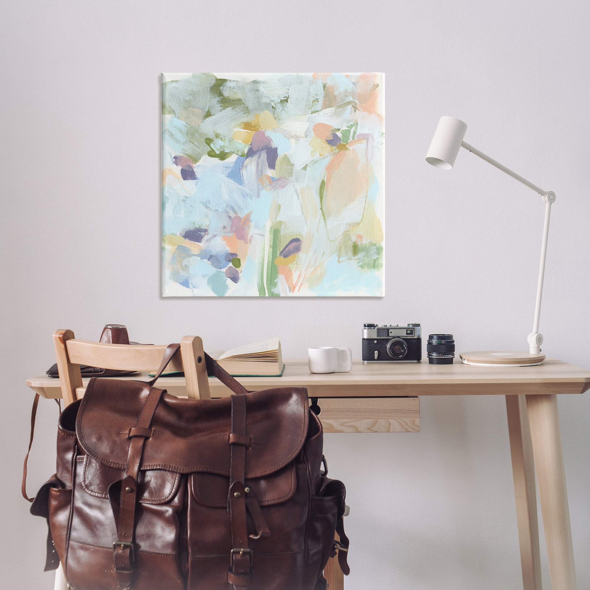 Stupell Industries Chaotic Pastel Arrangement Abstract Painting Wrapped Canvas Art Print Wall Art, 36 x 36