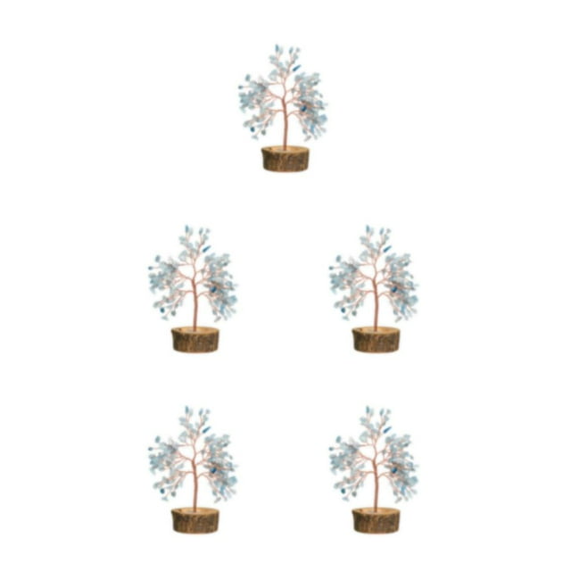 Wosthever Árbol de cristal hecho a mano - Hermosa decoración del hogar para todas las ocasiones Árbol artificial de cristal natural azul claro Type2 NO2