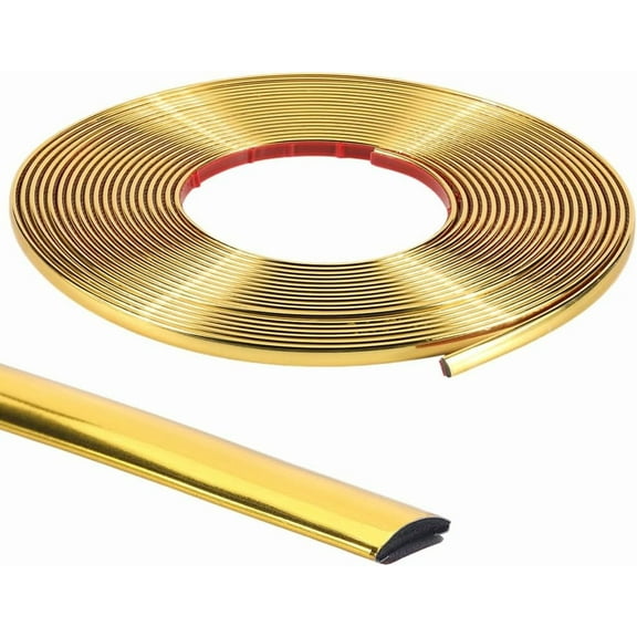 Flexible Self Adhesive PVC Molding Trim Decorative Trim for Wall Mirror Furniture Door Wardrobe Goldenrod 8x3mm 10m/pc