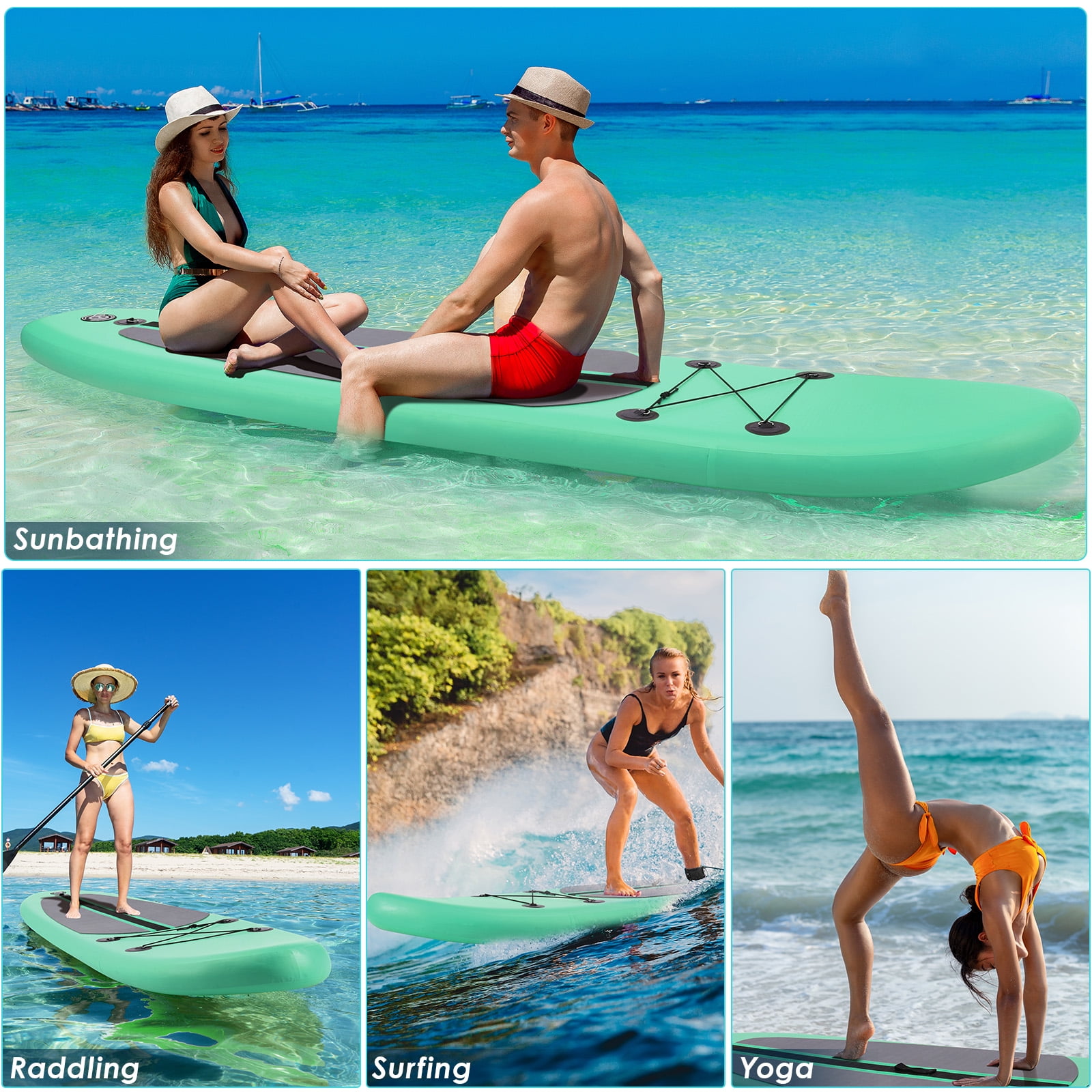 Arlopu Inflatable Stand up Paddle Board, 11ft Fishing Paddle Board Non-Slip Comfort Deck for Adult