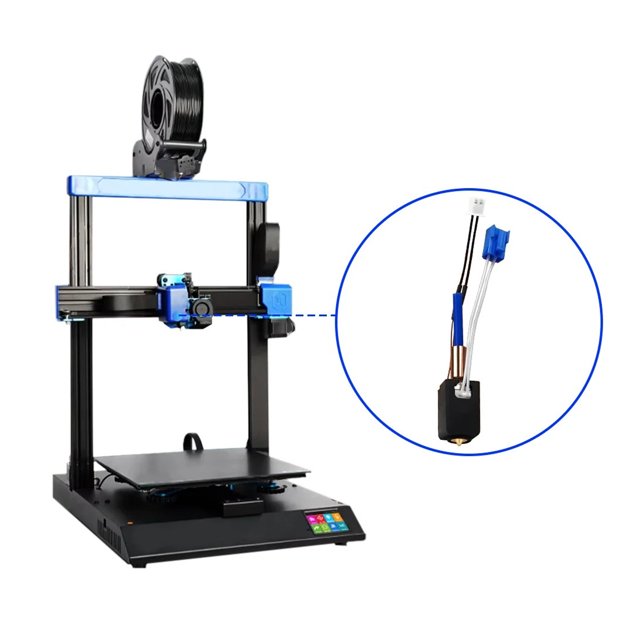 Kit Hotend De Extrusora De Impresora 3D, Actualización Para Evitar El Desgaste, Kit Hotend De Metal, Boquilla De Latón De aleación De Ti De Cobre Macho De 2 Pines Con Calcetines