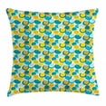 thumbnail image 1 of Geometric Throw Pillow Cushion Cover, Aqua and Earth Tones Nested Circles and Dots Interlacing Shapes repeating Pattern, Decorative Square Accent Pillow Case, 24 X 24 Inches, Multicolor, by Ambesonne, 1 of 2