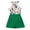 Green, variant on Hienoo Little Girls Outfits Halter Floral Tank Top Shorts Summer Clothes Set, Sizes 5-6Y