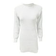 thumbnail image 6 of IROINNID Semi Formal Dress for Women Long Sleeve Sheath Dress Sleeve Solid Waist Round Neck Slimming Knitting Hip Wrap Dresses,White, 6 of 7