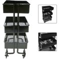 thumbnail image 3 of Carrito Almacenamiento 3 Niveles para Casa Muñecas Estantería Malla con Ruedas Metal, 3 of 5