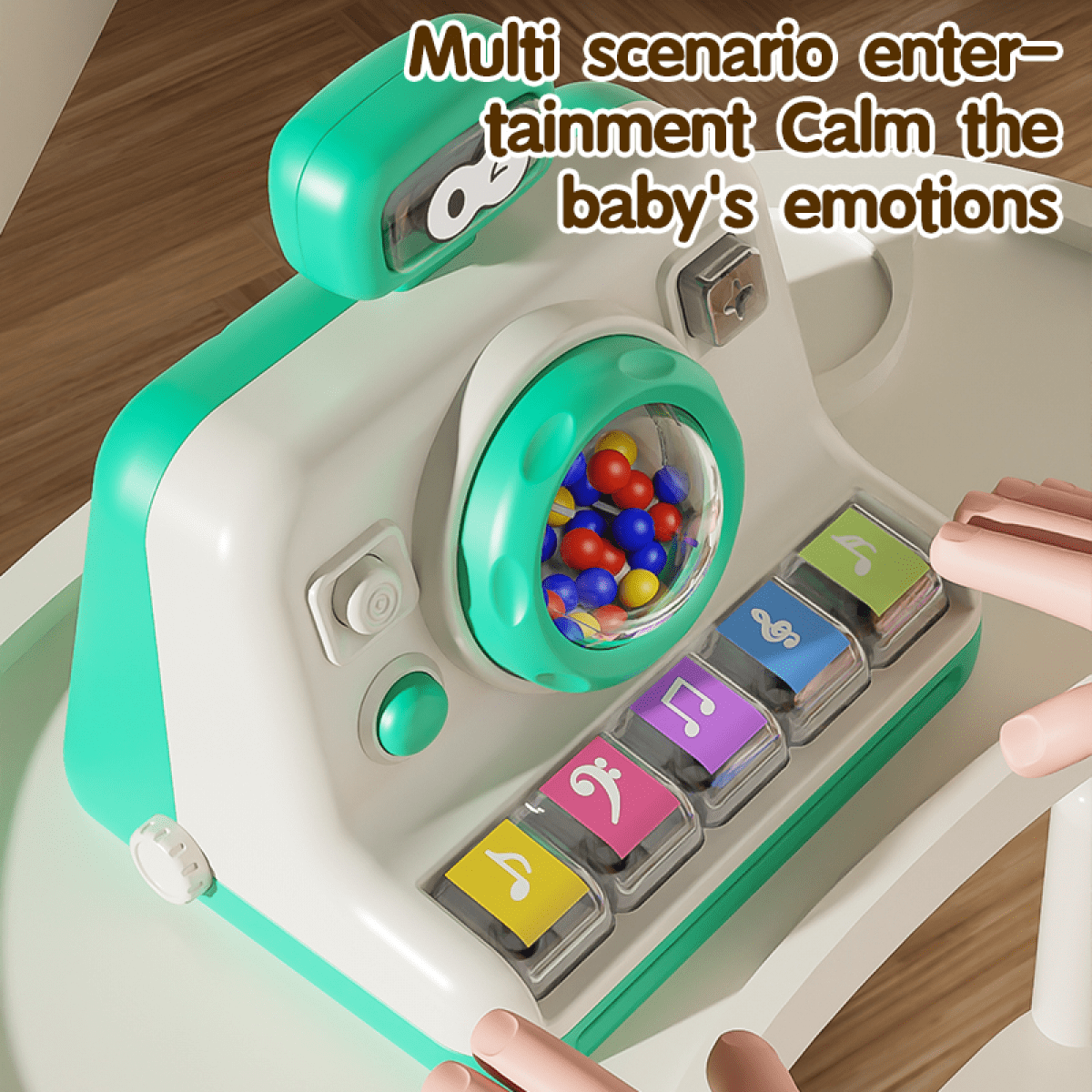 Kids Piano Musical Instruments Toys Camera Themed Interactive Toys with Lights for Toddlers Tummy Time & Christmas Birthday Gifts(White)