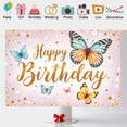 thumbnail image 6 of Yatrandify Butterfly Decoration Happy Birthday Glitter Letter Banner for Birthday Party Kids Celebration, 6 of 8