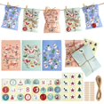 thumbnail image 2 of Juego de calendario de adviento de Navidad, bolsas de papel Kraft con cuenta atrás, paquete de embalaje de regalo de recuerdo de fiesta de invierno, bolsa de dulces con pegatinas de Navidad, 2 of 4
