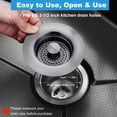 thumbnail image 3 of 3In1 Kitchen Sink Drain Strainer & Sink Stopper, Pop Up Sink Stopper, Sink Stopper,Stainless Steel Kitchen Drain Plug & Sink Installation Parts With Anti-Clogging Basket,Kitchen Appliances,Dark Gray, 3 of 9