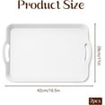 thumbnail image 3 of Set of 2 Large White Melamine Serving Tray with Handles, Rectangular Outdoor Dinner Plastic Fruit Platters Trays for Eating, Appetizer, Charcuterie, Snack, Fruit, Desserts, Food Parties, 3 of 6