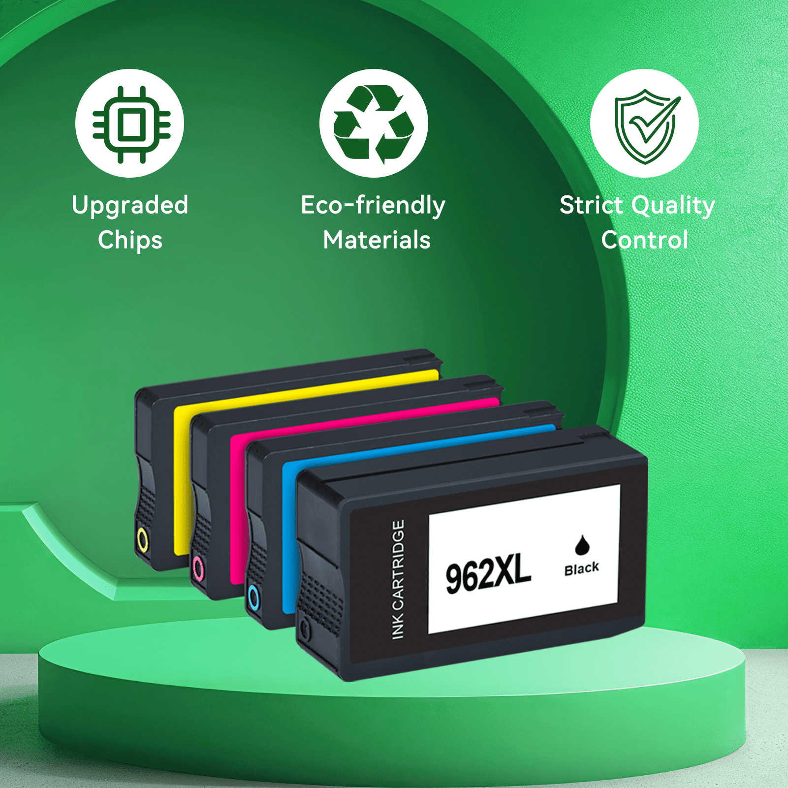 962 Ink Cartridges Compatible for HP 962XL for HP Ink 962 962XL Combo Pack for 9015e 9018e 9010 Printer (4 Pack)