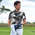 thumbnail image 3 of Rocae Abstract Eagle Ink for Men's Short Sleeve Polo Shirt, Quick Drying Performance Moisture Wicking Sports Men's Golf Shirt-3X-Large, 3 of 6