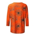 thumbnail image 5 of aohooy Womens Halloween Tshirt 2025 3/4 Sleeve Funny Graphic T-Shirts Casual Crewneck Witch Pumpkin Ghost Tunic Tops Orange,M, 5 of 5