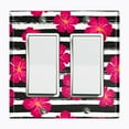 thumbnail image 1 of Metal Light Switch Plate Outlet Cover (Flower Stripe - Double Rocker), 1 of 2