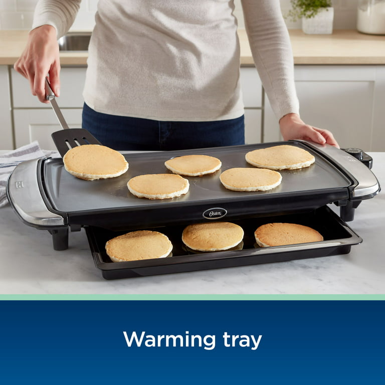 BLACK+DECKER Family-Sized Electric Griddle with Warming Tray & Drip Tray