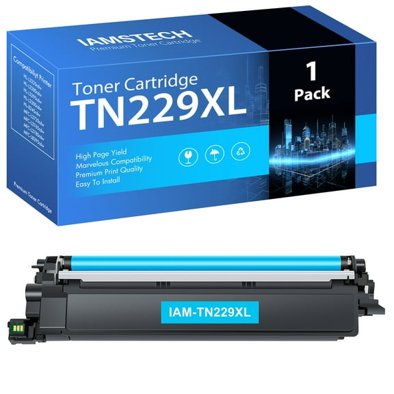 IAMSTECH TN229XL Toner Cartridge Compatible for Brother TN229XL TN229 TN-229C HL-L3280CDW HL-L3220CDW HL-L3300CDW MFC-L3780CDW MFC-L3720CDW Printer (Cyan, 1-Pack)