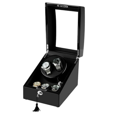 CNMODLE Automatic Rotation Silent 2+3 Watch Winder Case Display Box Luxury Storage Holder Organizer Case Great Gift