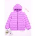 thumbnail image 5 of inhzoy Kids Girls Boys Lightweight Winter Coats Puffer Hooded Jacket Windbreaker Outwear Purple 9-10, 5 of 8