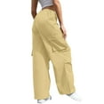 thumbnail image 3 of Cyglowse Cargo Pants Women Low Waisted Parachute Pants with Pockets Loose Baggy Hiking Pants Y2K Clothes Light Brown XL, 3 of 4