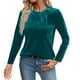 thumbnail image 2 of Ounisa Long Sleeve Shirts for Women Casual Fashion Loose Fit Womens Tops Crewneck Basic Pullover Tunics, 2 of 9