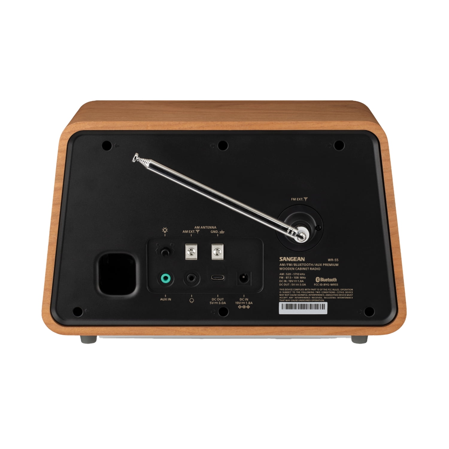 Sangean, Portable Radio, WR-55, Bluetooth AM/FM with Cherry Finish