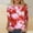 Pink, variant on BLTIBY Womens 3/4 Sleeve Shirts Fall Spring Printed Round Neck Top Fashion Comfortable Loose Pullover Blouse Blue M